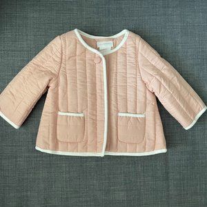 Shabby Chic Baby Girl Quilt Snap Button Powder Pink Jacket Size 3-6mo NWOT